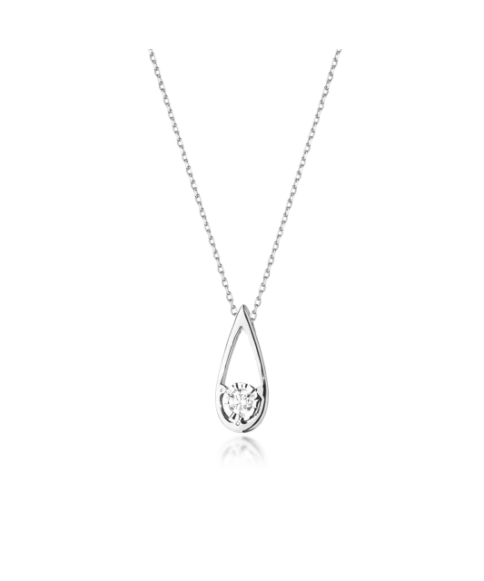 White Gold chain with diamond pendant