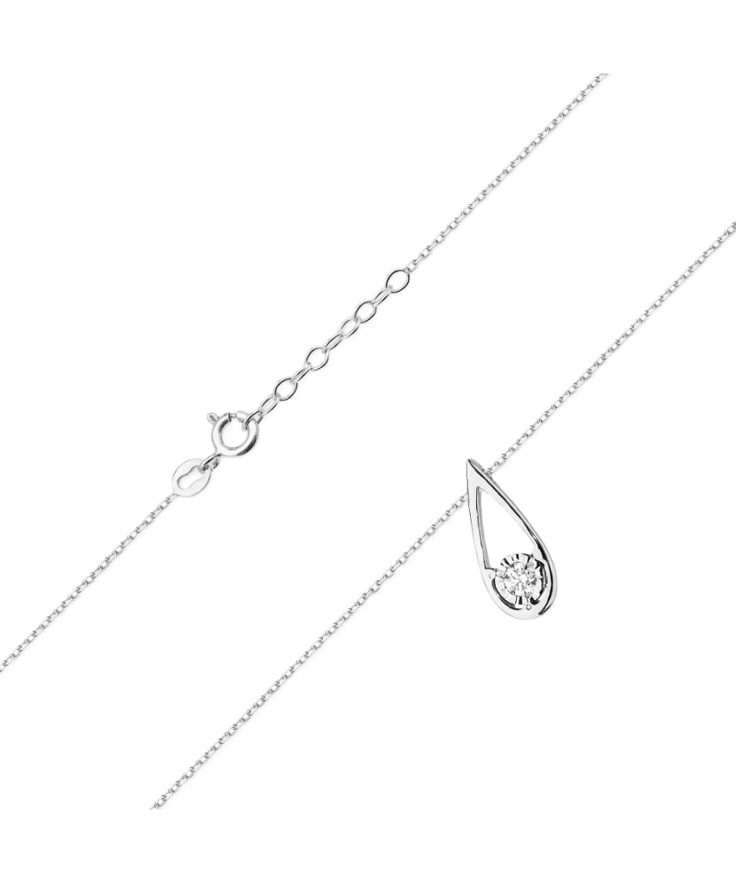 White Gold chain with diamond pendant