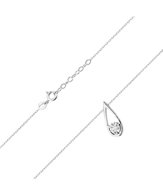 White Gold chain with diamond pendant