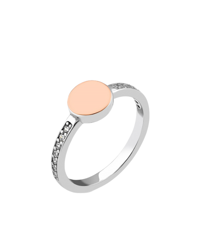 Gold plated silver ring  with zircons