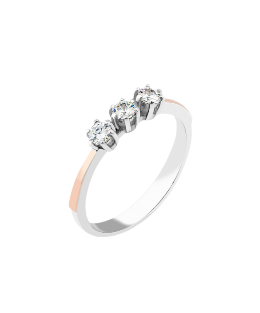 Gold plated silver ring  with zircons