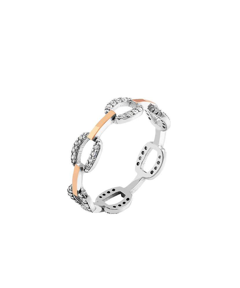 Gold plated silver ring  with zircons