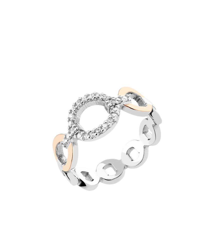 Gold plated silver ring  with zircons Gold plated silver ring  with zircons