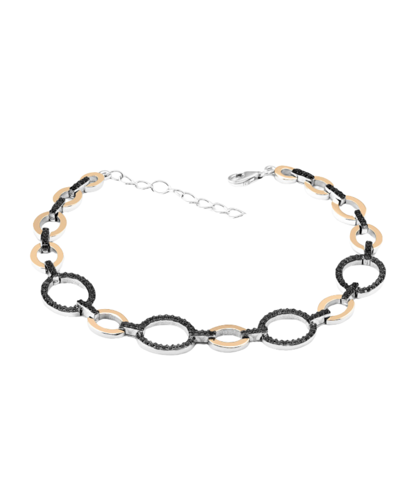 Gold plated sterling Silver bracelet with zircons
