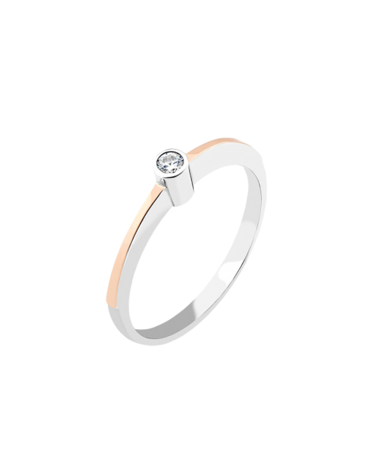 Gold plated silver ring  with zircons