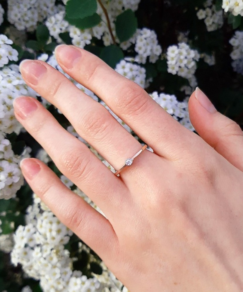 Gold plated silver ring  with zircons Gold plated silver ring  with zircons