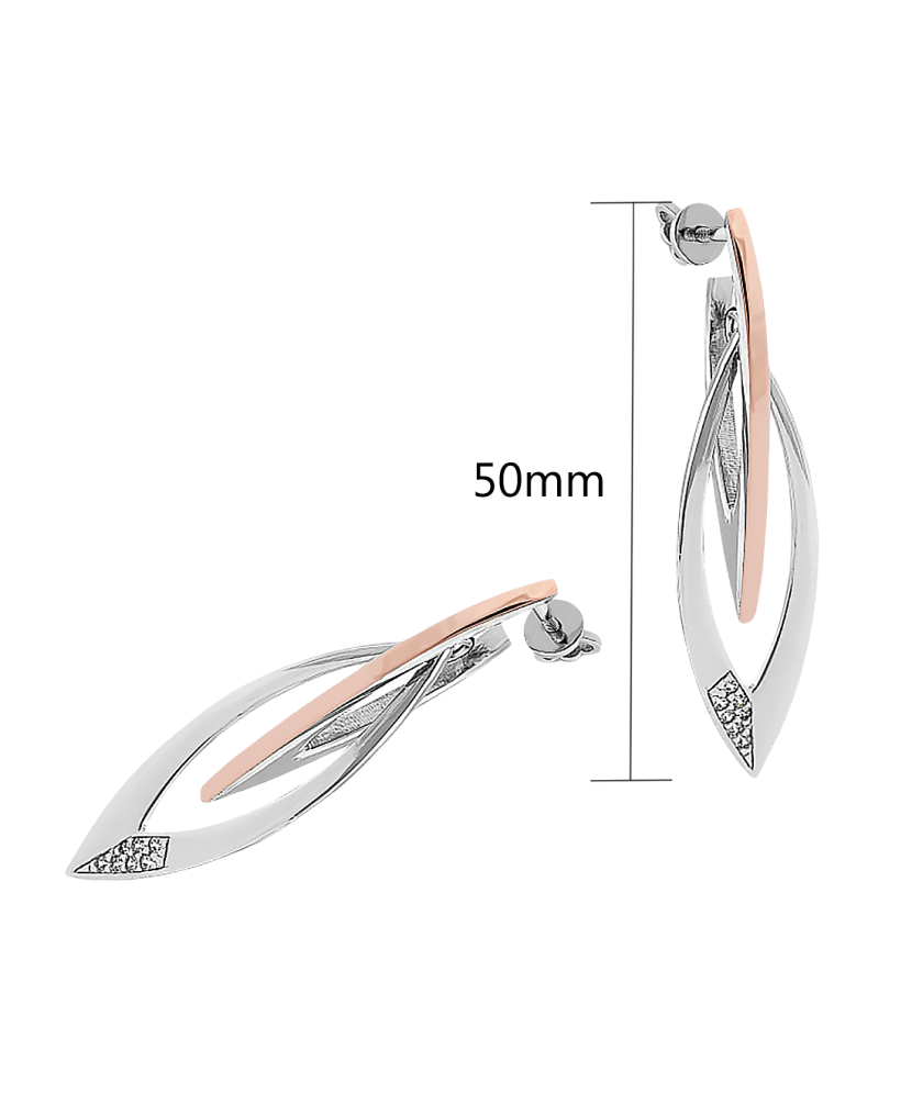 Серьги из позолоченного серебра с цирконами