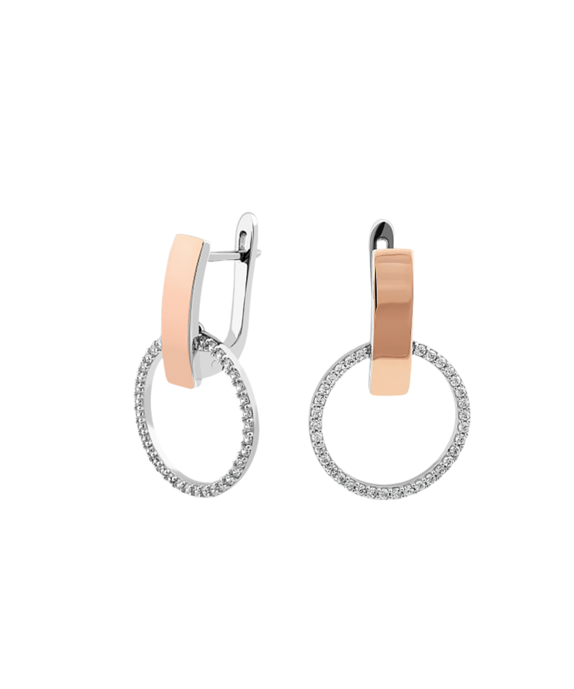 Серьги из позолоченного серебра с цирконами