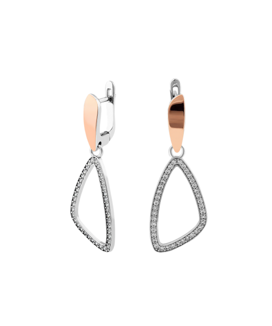 Sterling silver earrings gold plated with zircons