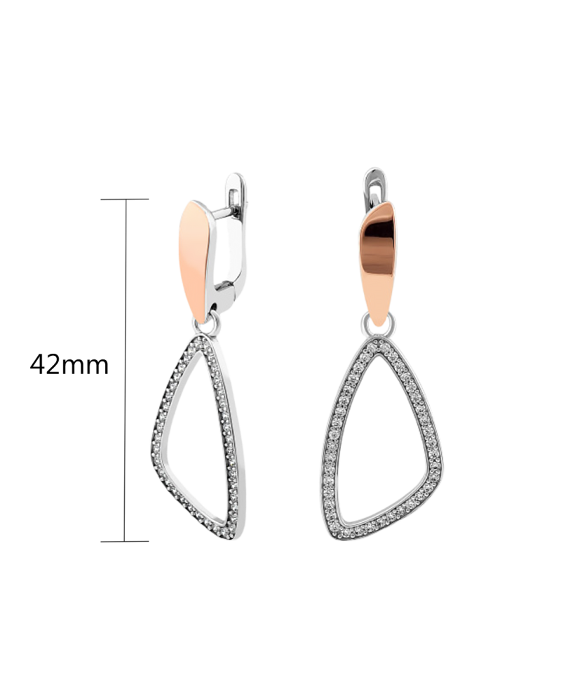 Серьги из позолоченного серебра с цирконами Серьги из позолоченного серебра с цирконами