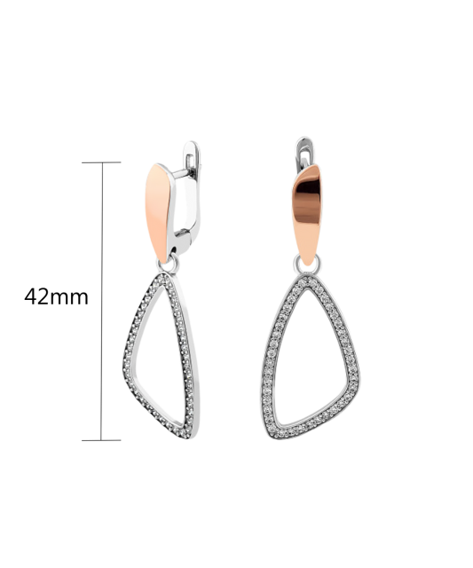 Sterling silver earrings gold plated with zircons