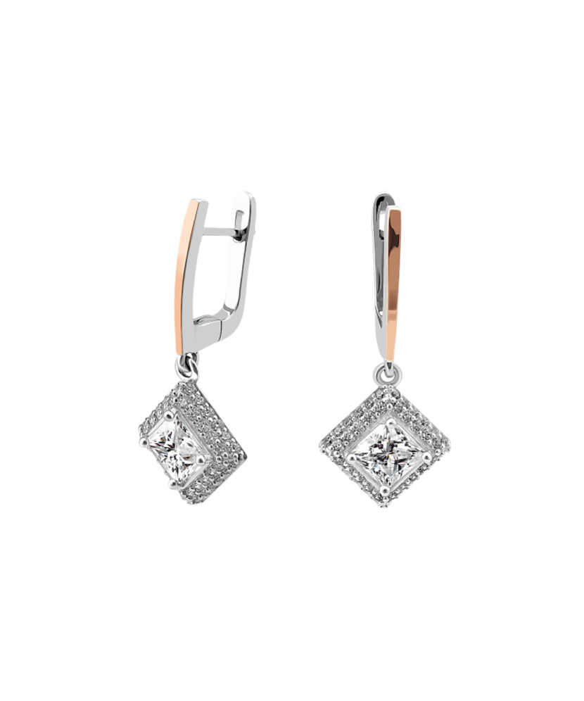 Серьги из позолоченного серебра с цирконами