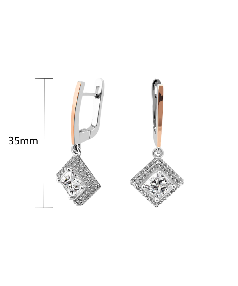 Серьги из позолоченного серебра с цирконами