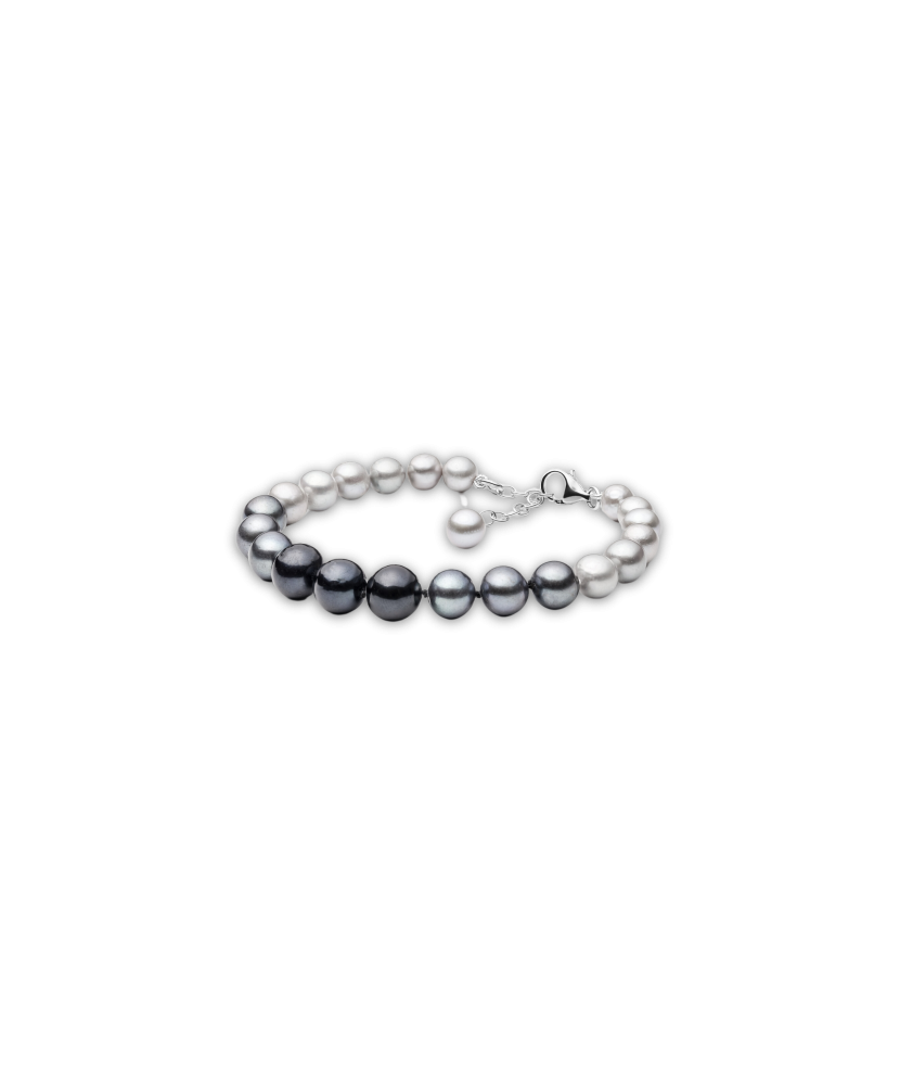 Pearl bracelet with silver