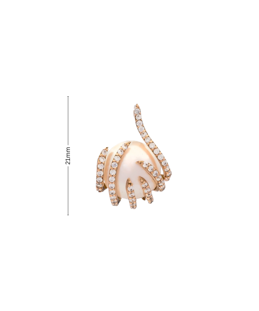 Золотой подвеска с жемчугом и цирконами