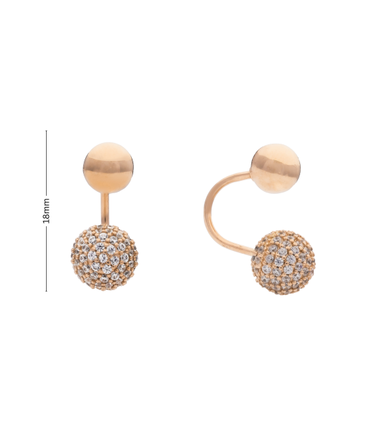 Gold earrings with zircons