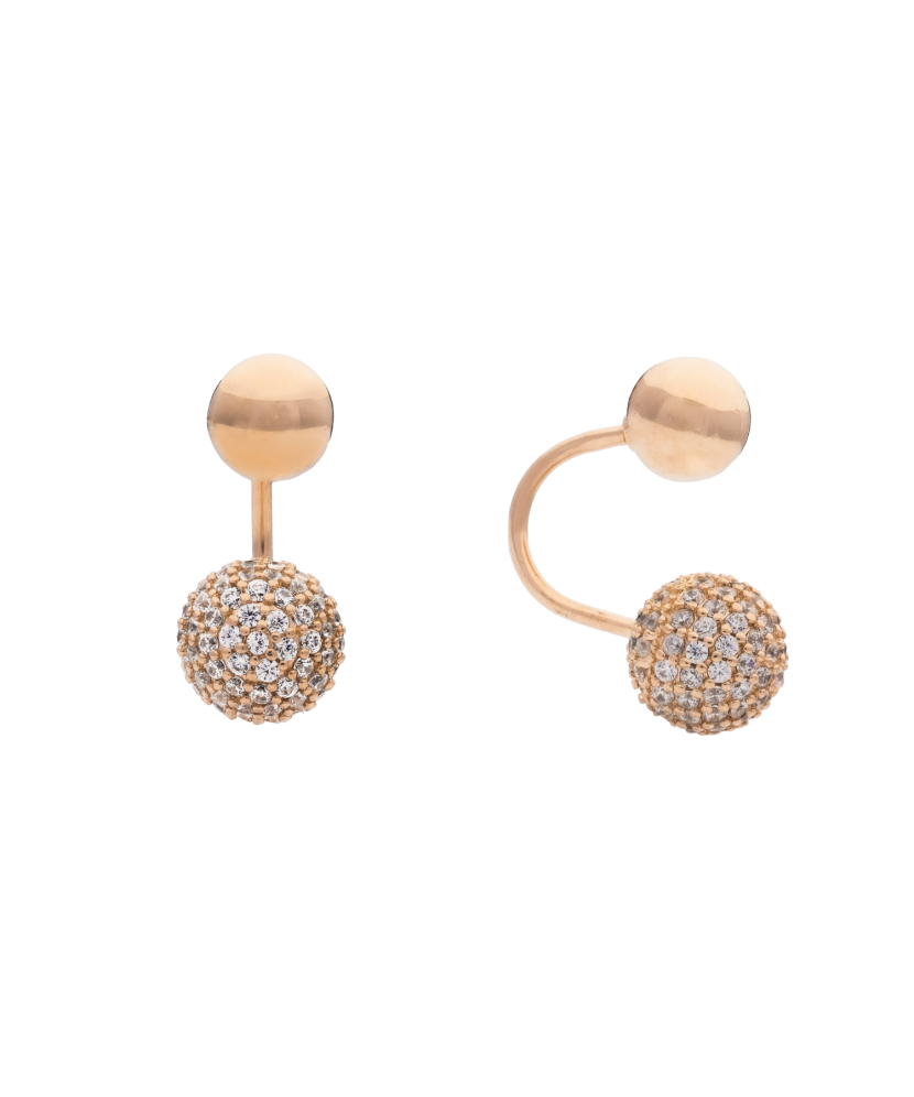 Gold earrings with zircons