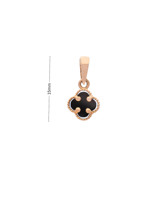 Gold pendant with onyx