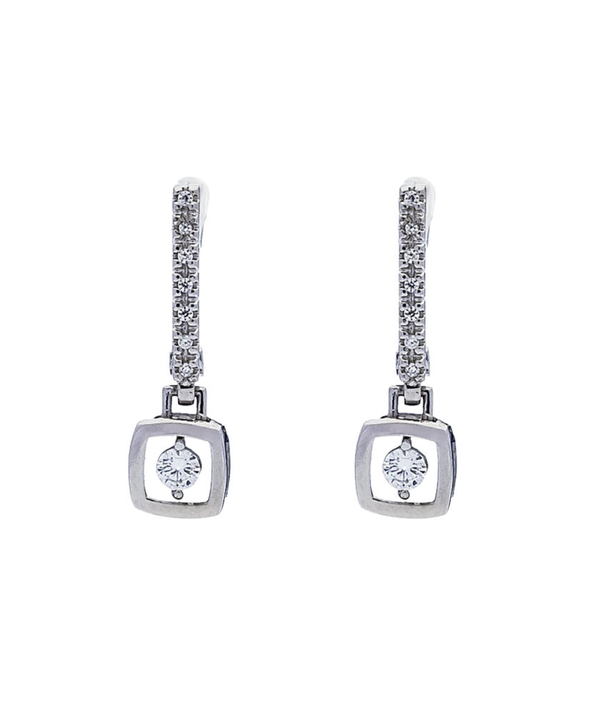 Серьги из серебра с цирконами Серьги из серебра с цирконами