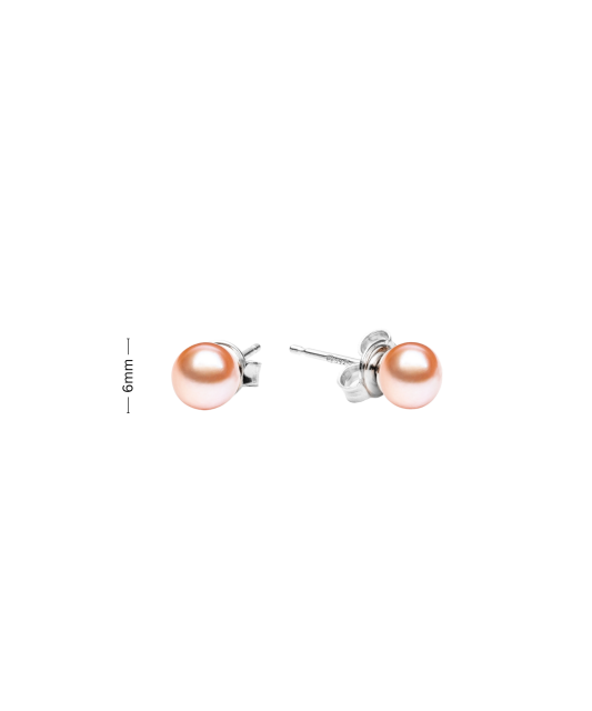 Sterling silver earrings with pearls 6mm