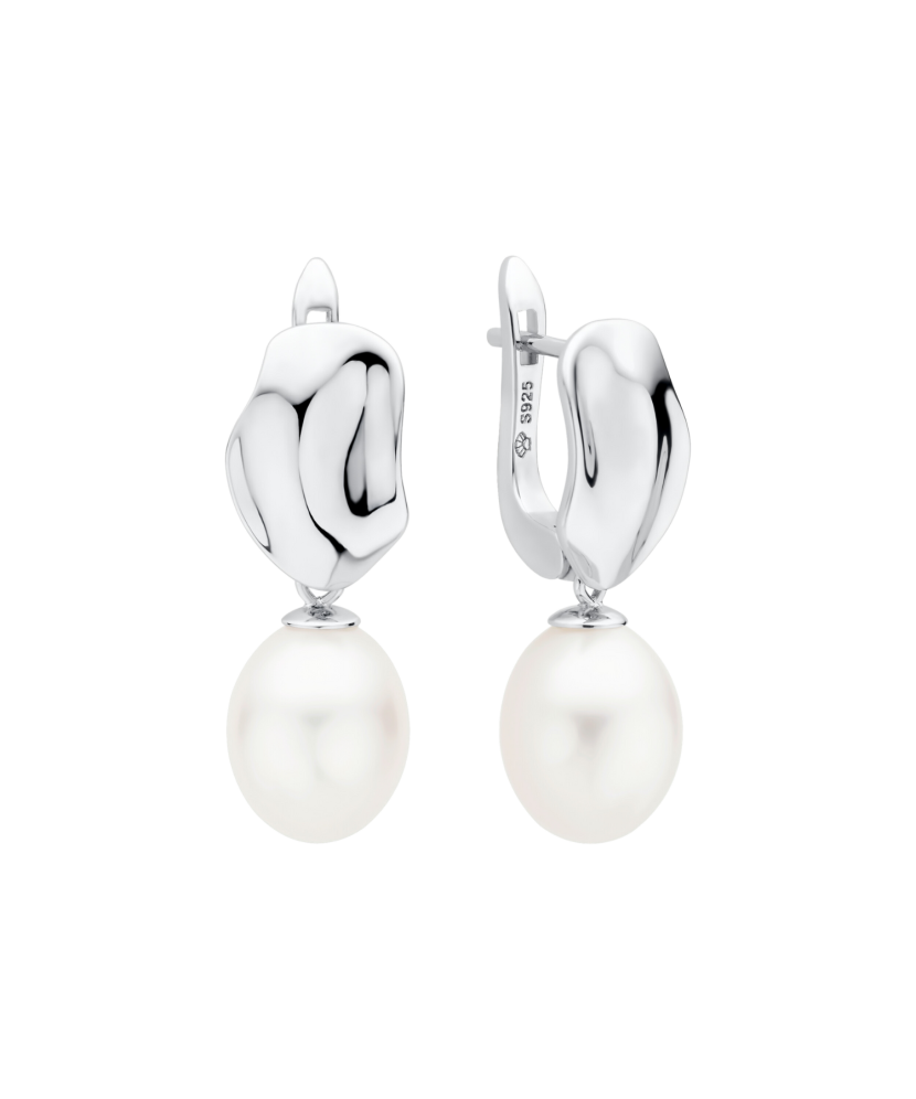 Sterling silver earrings with pearls