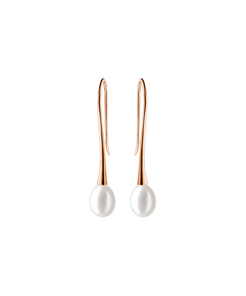 Серьги из позолоченного серебра с натуральным жемчугом