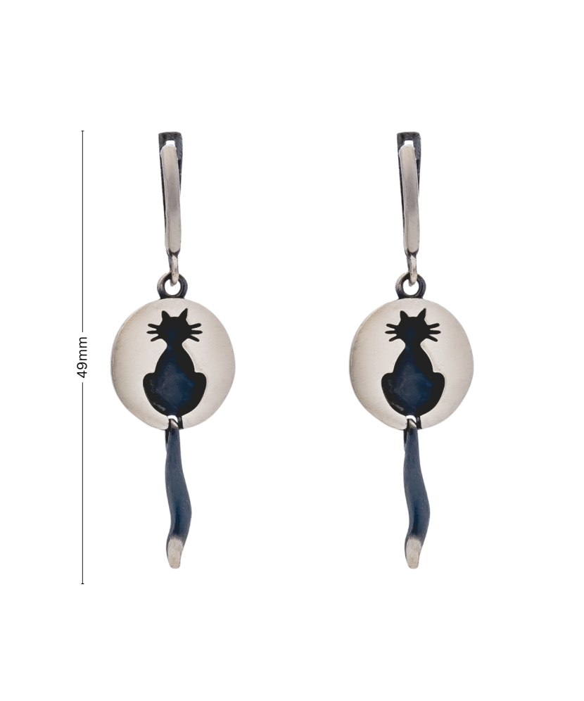 Sterling silver earrings "cat"