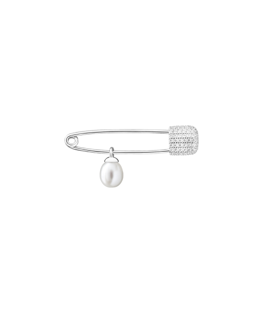 Sterling silver  brooch with pearl and zircons