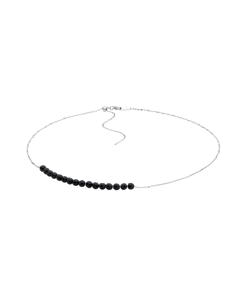 Серебряная цепочка с ониксами Серебряная цепочка с ониксами