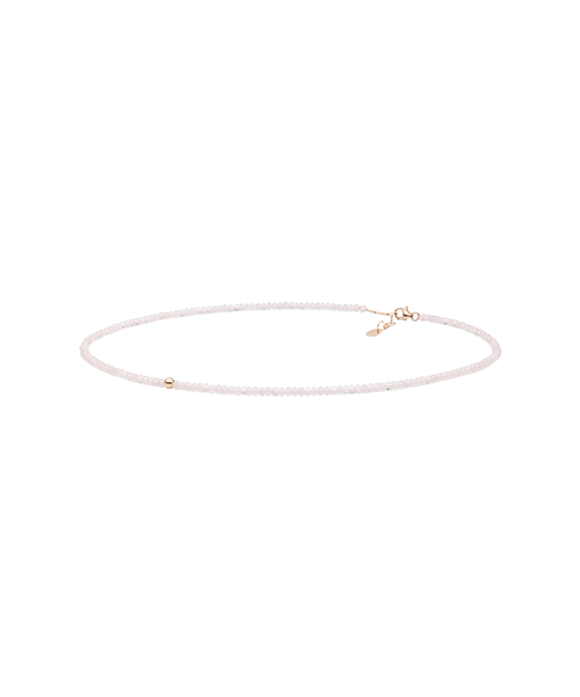 Necklaces with rose quartz and silver gilt