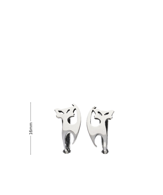 Серьги из серебра "Кот"