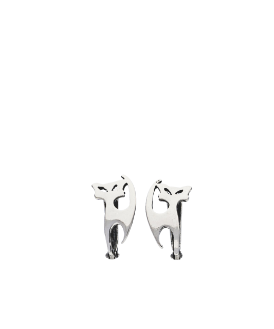 Серьги из серебра "Кот"