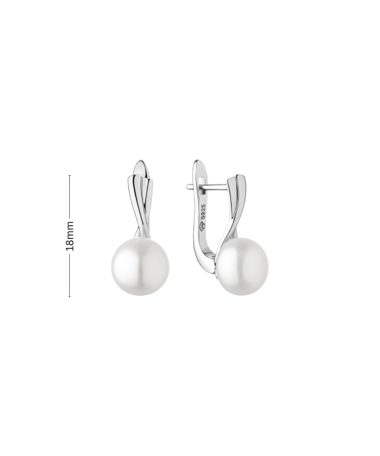 Серьги из серебра с жемчугом