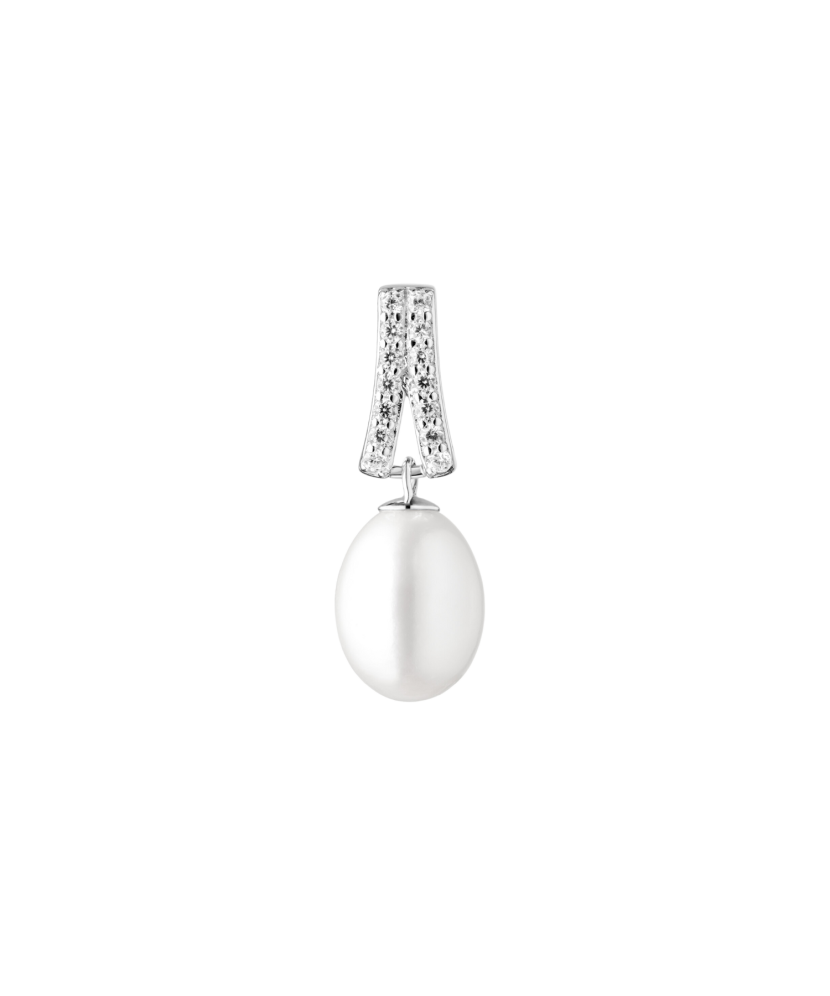 Sterling silver pendant with pearl and zircons
