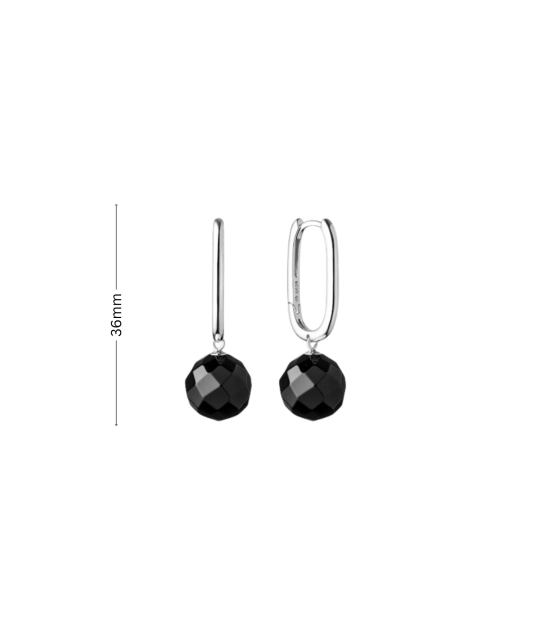 Серьги из серебра с ониксом