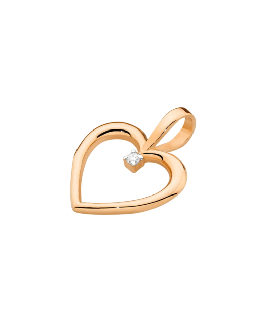 Gold pendant with diamonds "heart"