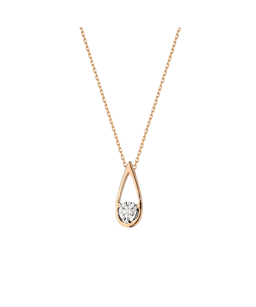 Gold chain with diamond pendant