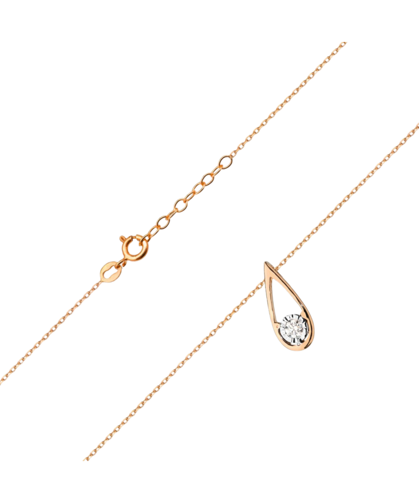 Gold chain with diamond pendant
