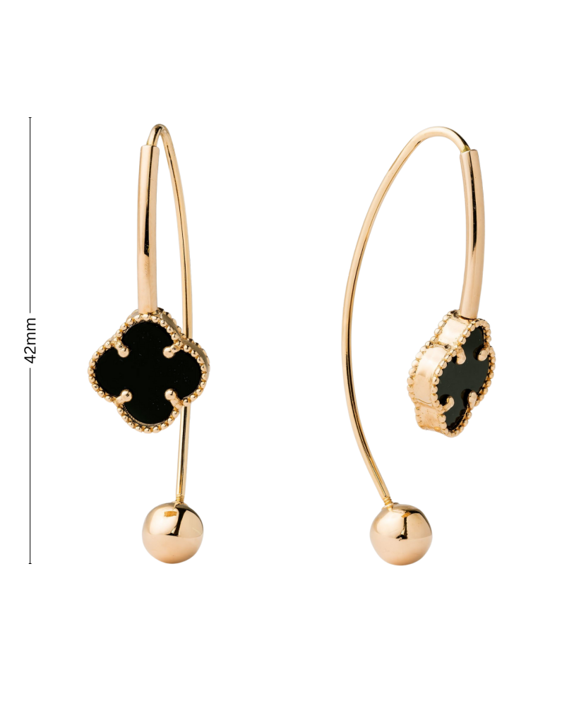Gold earrings with enamel