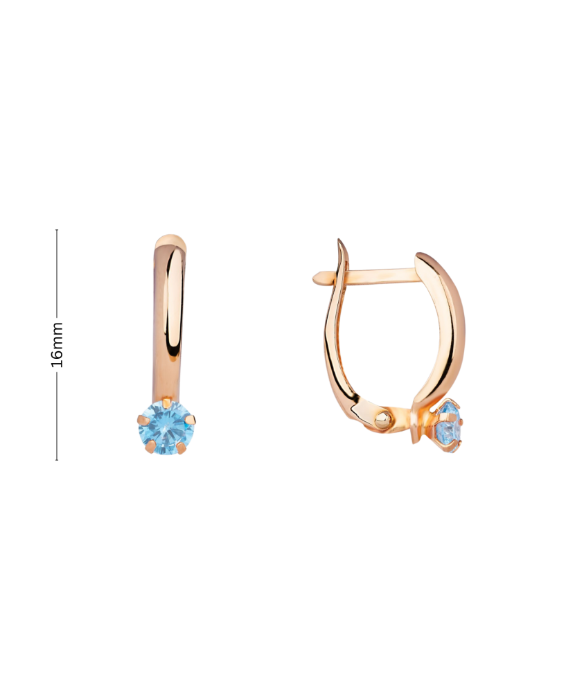 Gold earrings with zircons Gold earrings with zircons