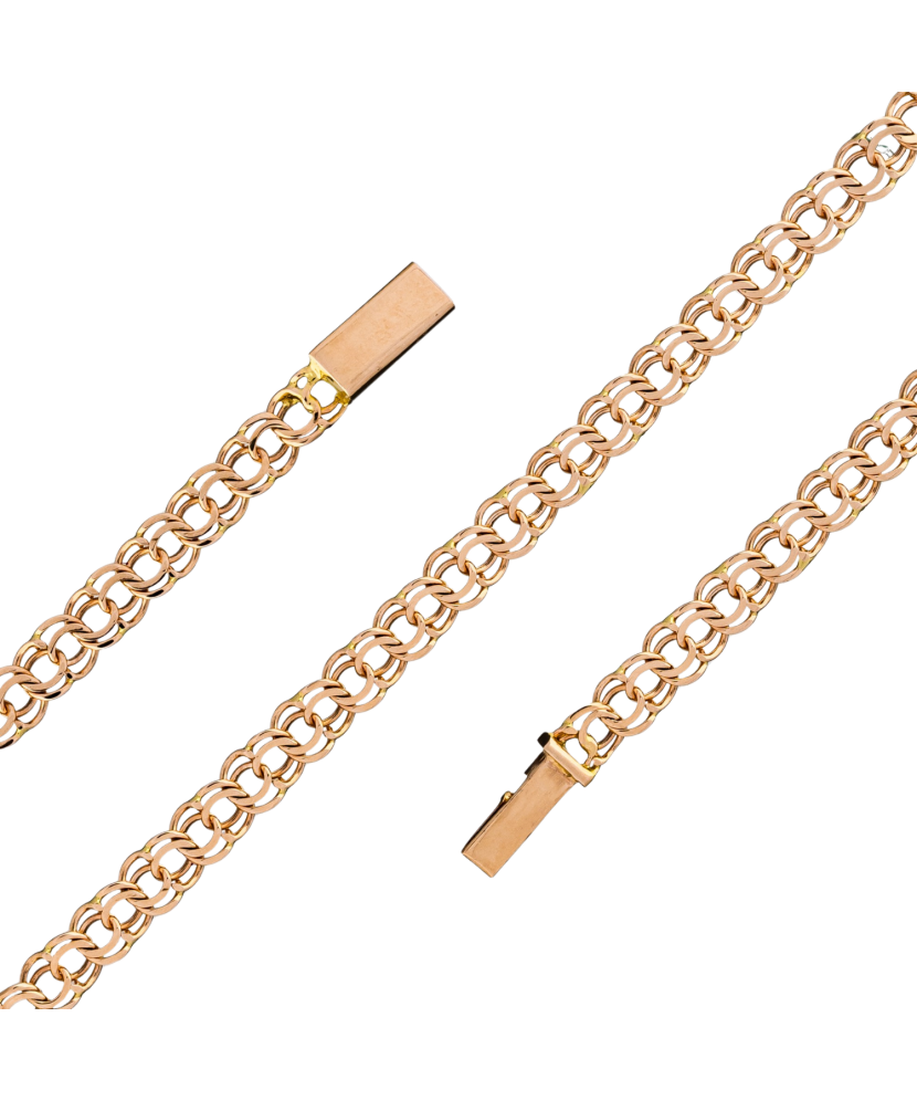 Золотой цельный браслет "Bismark" 4.1mm Золотой цельный браслет "Bismark" 4.1mm