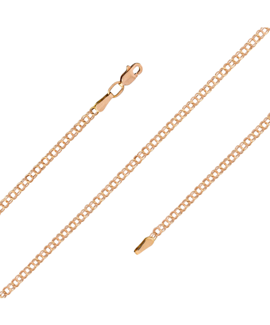 Золотой цельный браслет "Bismark" 2.8mm
