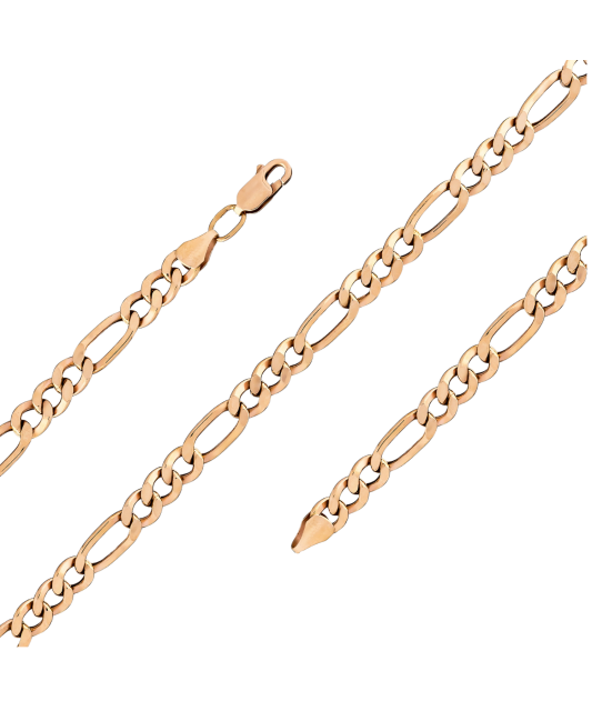 Gold bracelet "Figaro" 6.1mm