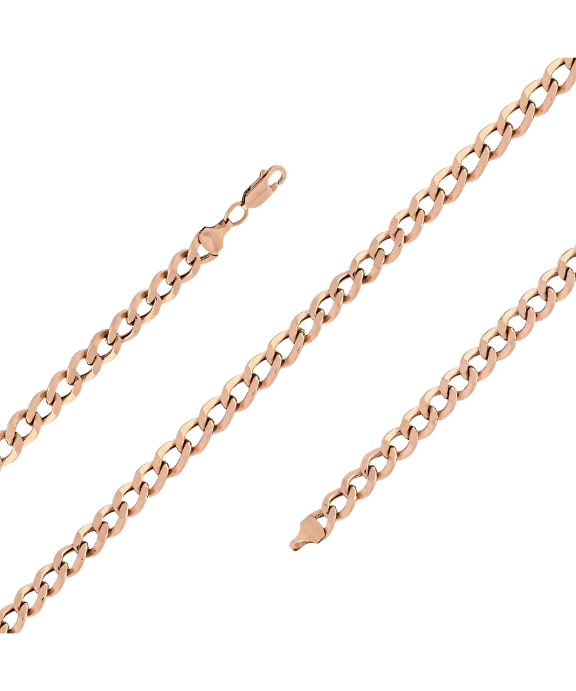 Gold bracelet "Curb" 6.6mm