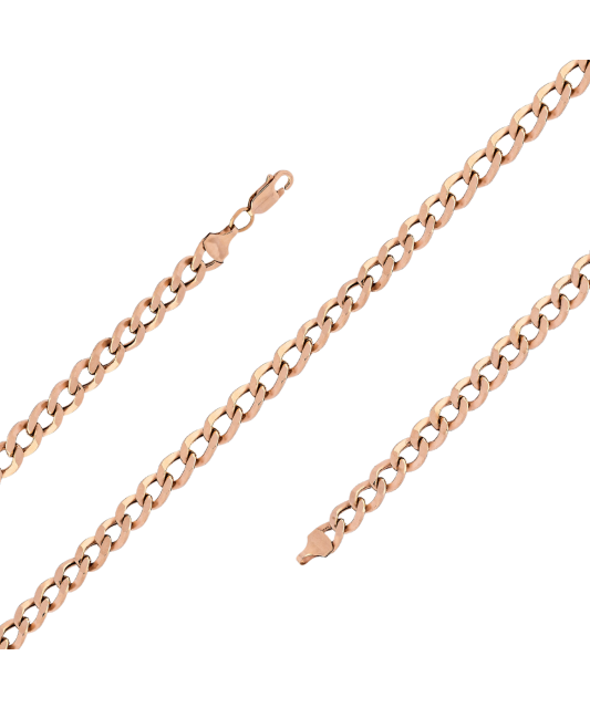 Gold bracelet "Curb" 6.6mm