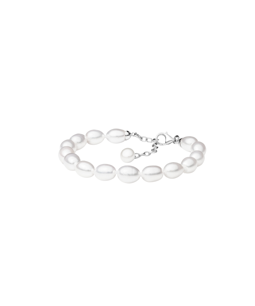 Pearl bracelet with silver