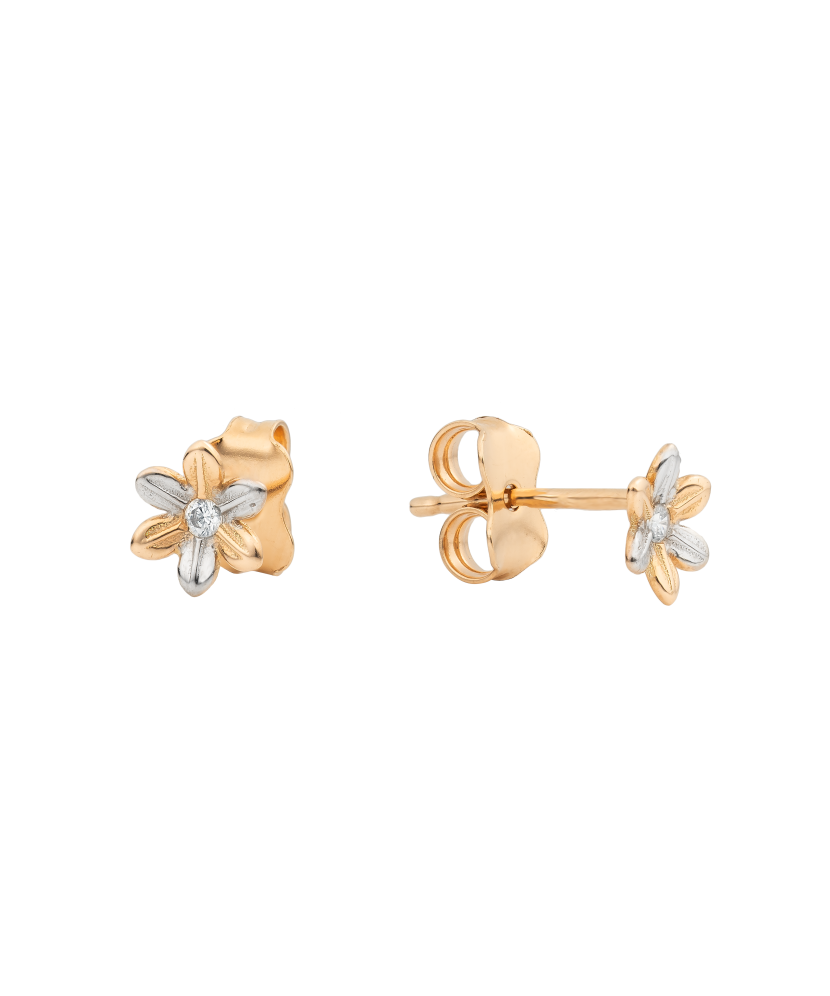 Gold earrings "flowers"