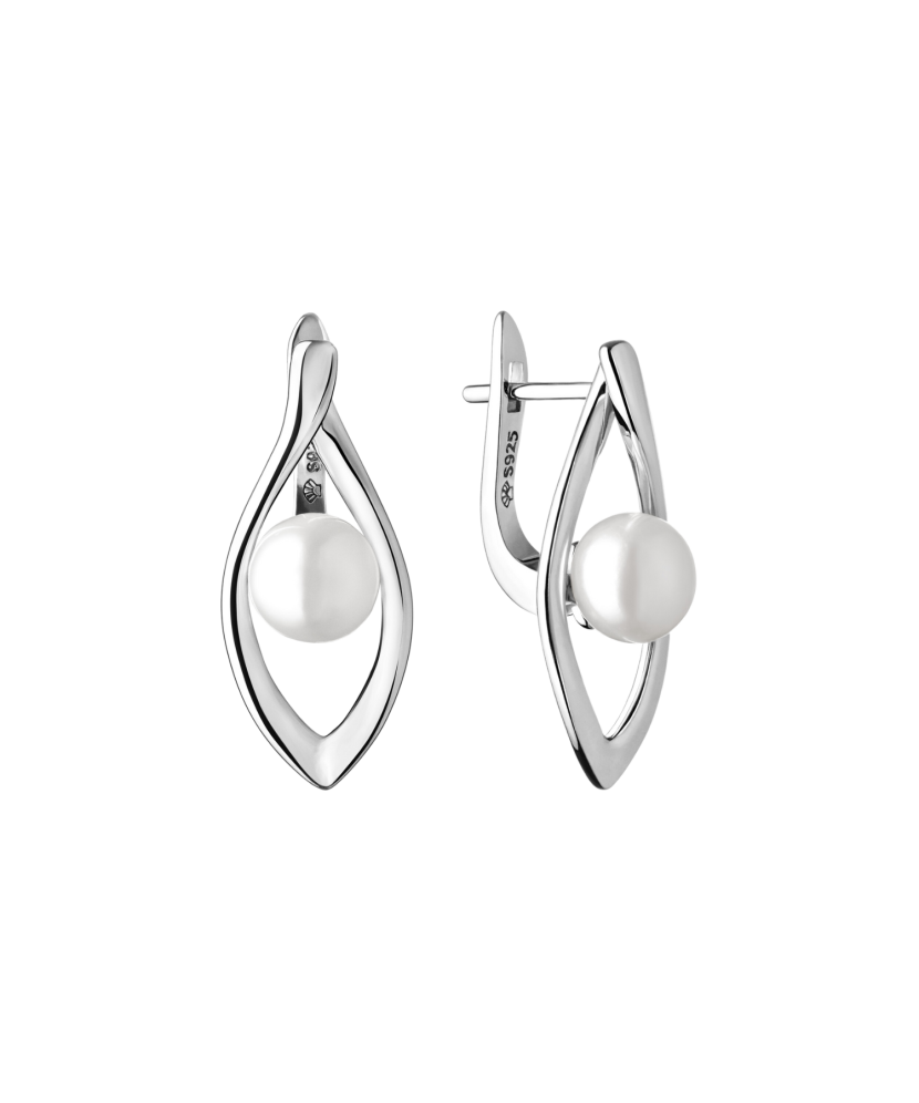 Серьги из серебра с натуральным жемчугом Серьги из серебра с натуральным жемчугом