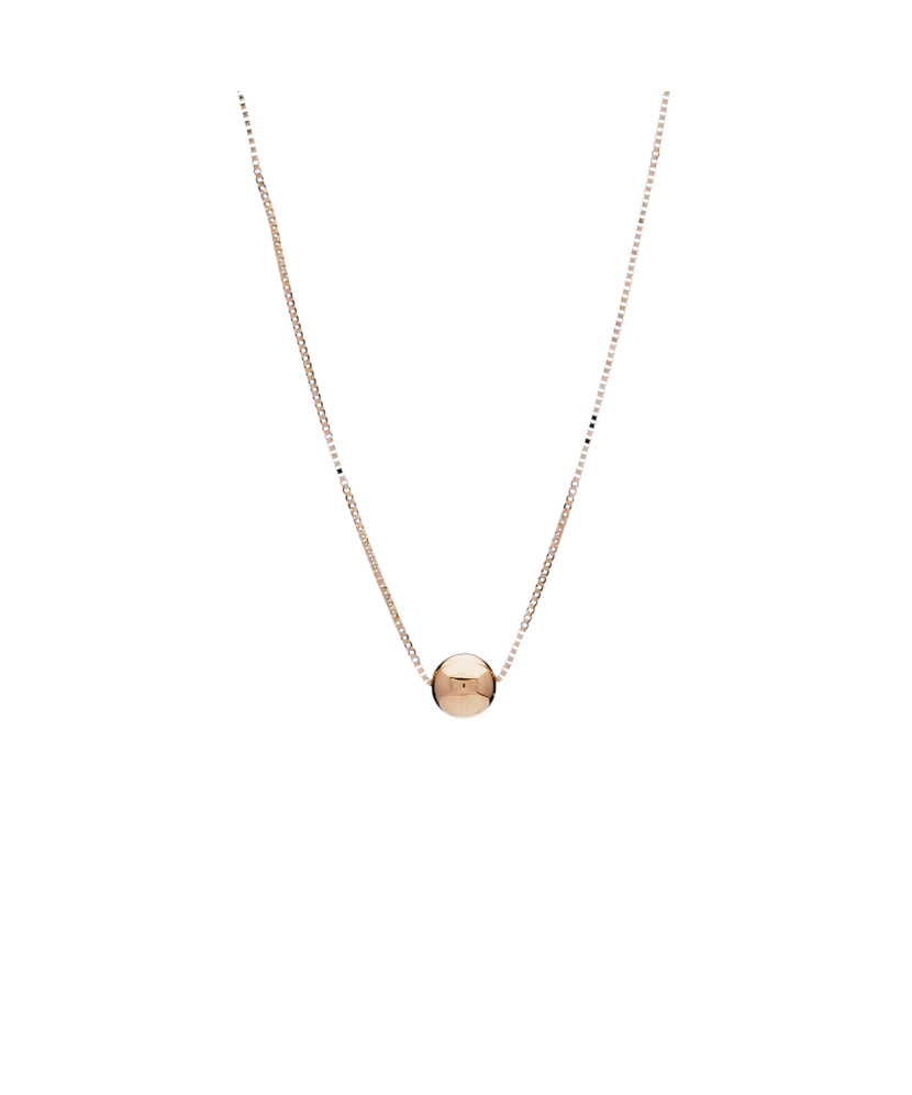 Solid gold chain "Box" with pendant