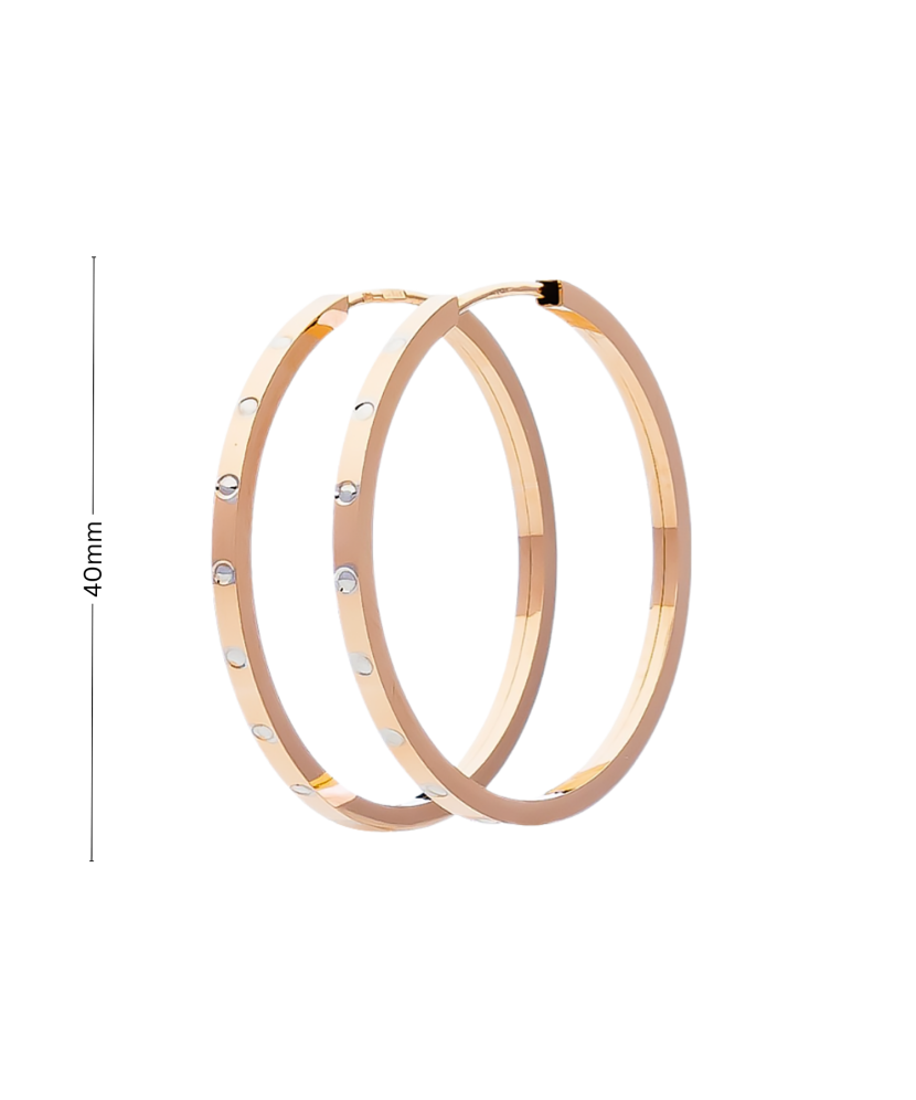 Gold hoop earrings 40mm